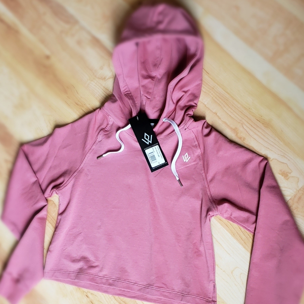 Crop Hoodie  "work empire" color is mauve..dusty  rose also fits sm